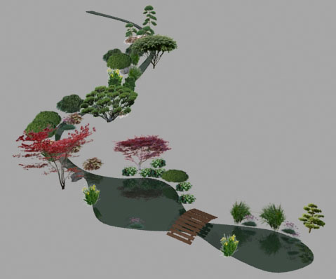 bassin de jardin 'Dragon' en 3d