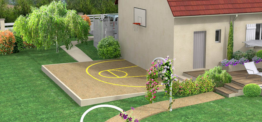 Coin basket au jardin