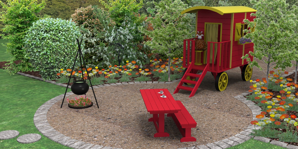 Une roulotte pour les enfants au jardin