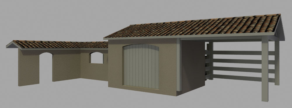 Ensemble abri garage 3d