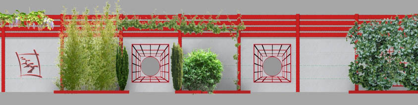 cloture de jardin zen module 3d