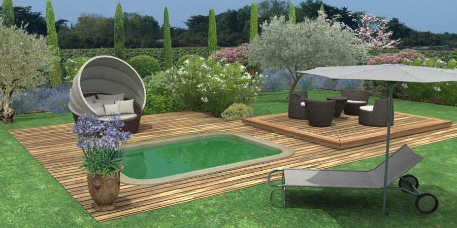 Spa de jardin sur terrasse mobile