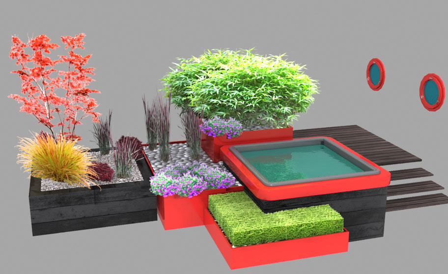 Spa de jardin ambiance Zen 3d