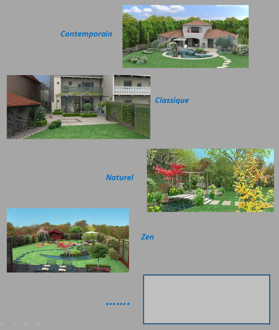 Différents styles de jardins